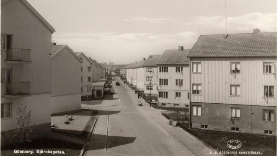 Foto från sent 1930-tal när fastigheten var helt nybyggd (bild: Göteborgs Stadsmuseum)